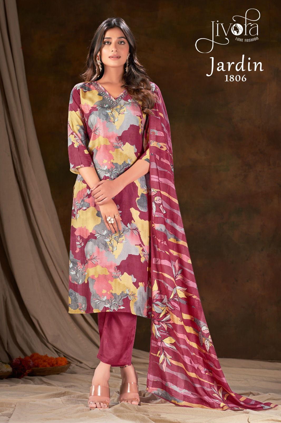 Jardin By Jivora Pure Muslin Digital Printed Readymade Suits Catalog